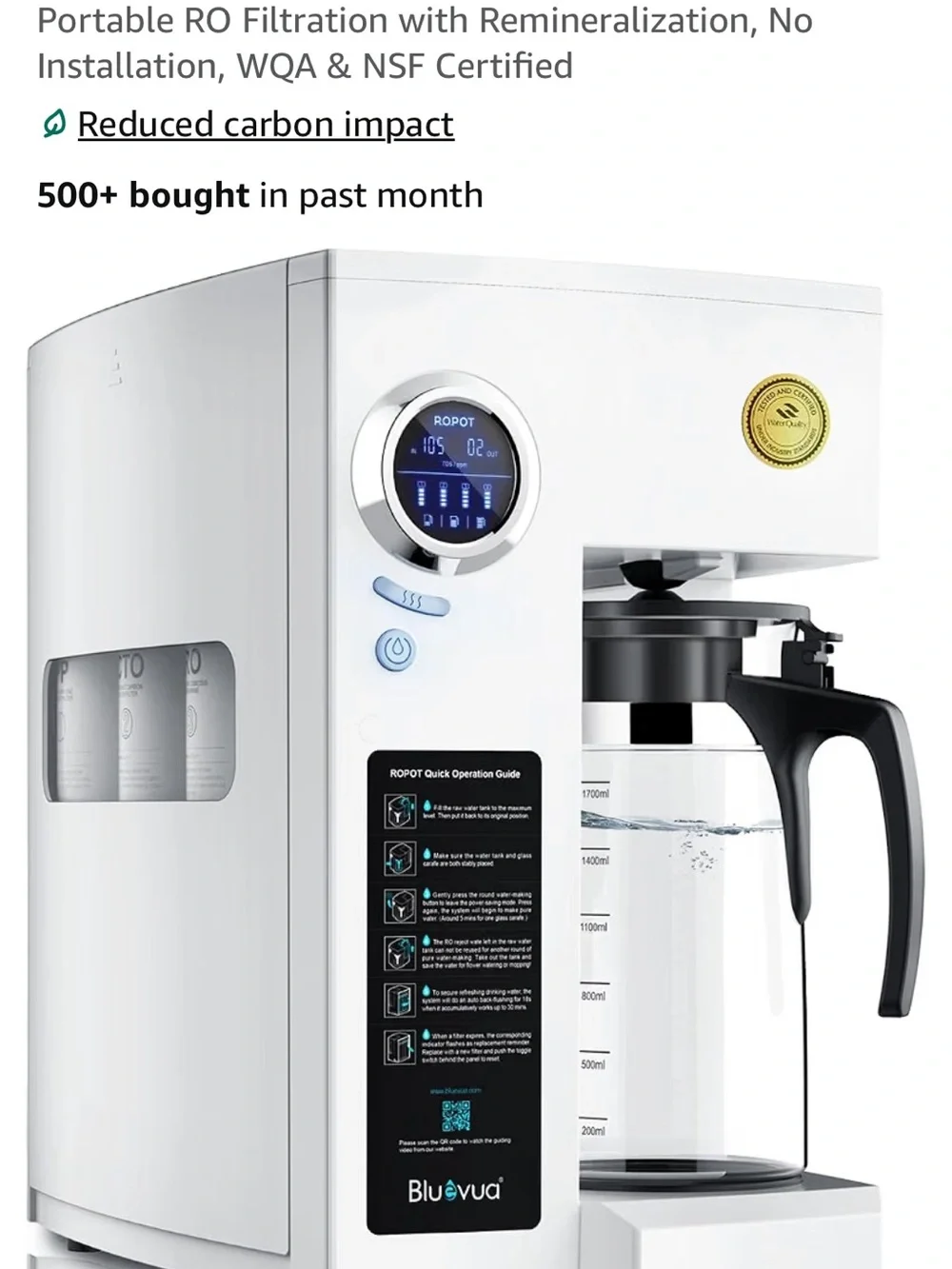 Classic Portable RO Water Purifier — White